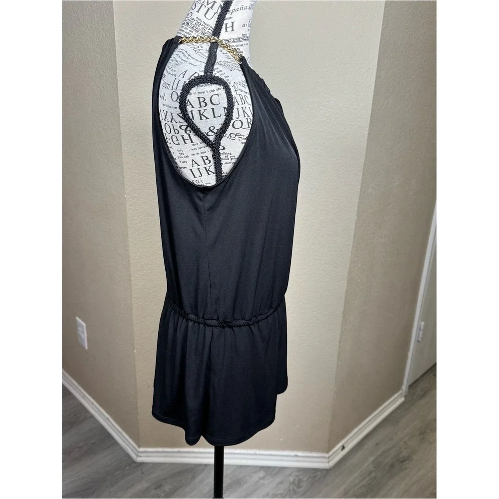 Michael Kors Black Chain-Detail Top‎